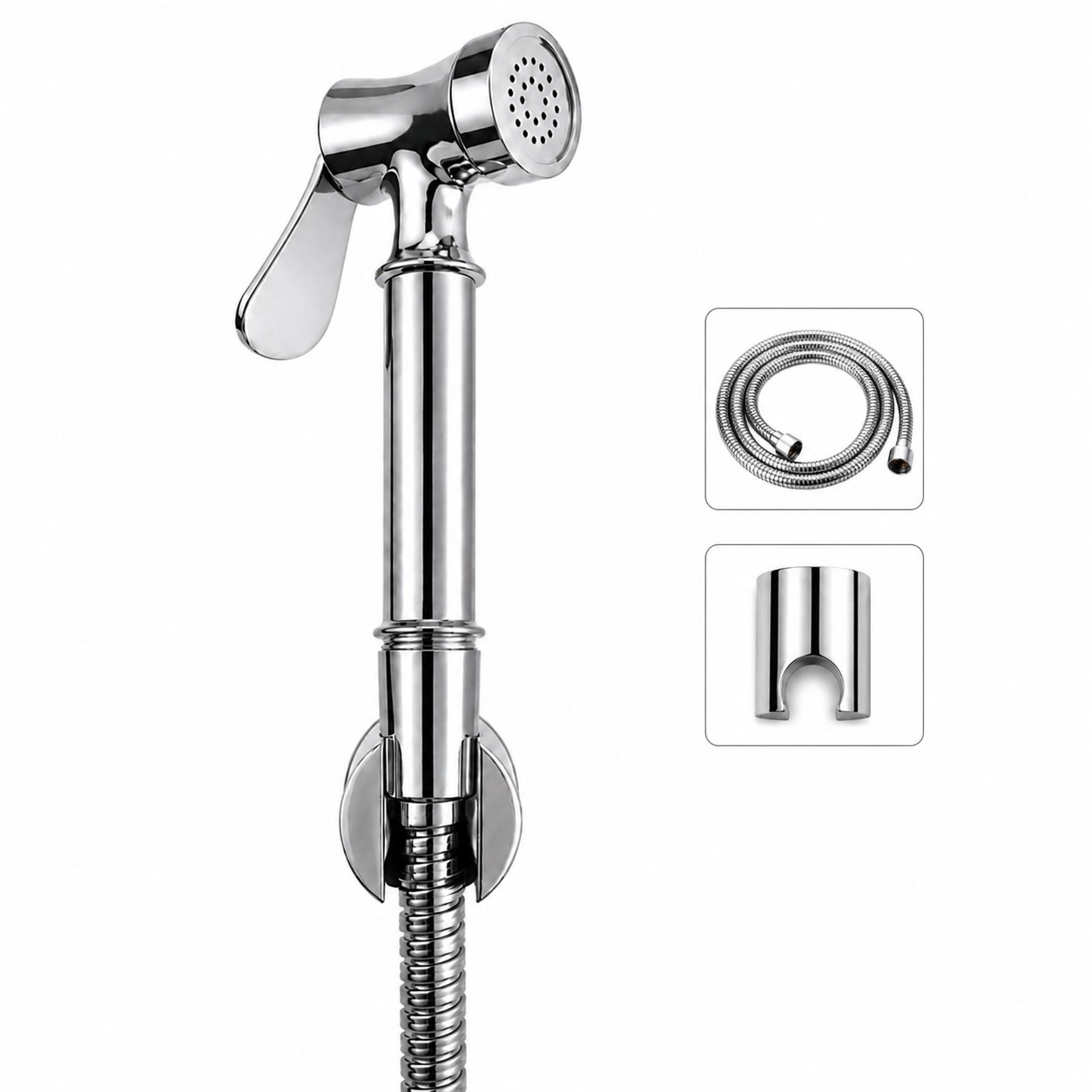Long-Body Brass Health Faucet – Chrome Finish - Complete Set - Piffero PHF 11001