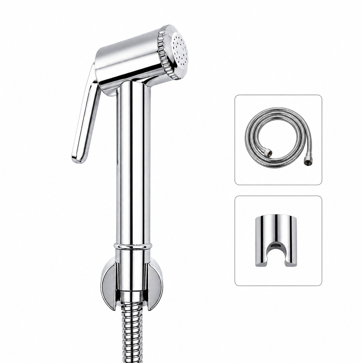 Slim Angled ABS Health Faucet – Chrome Finish - Complete Set - Piffero PHF 21001