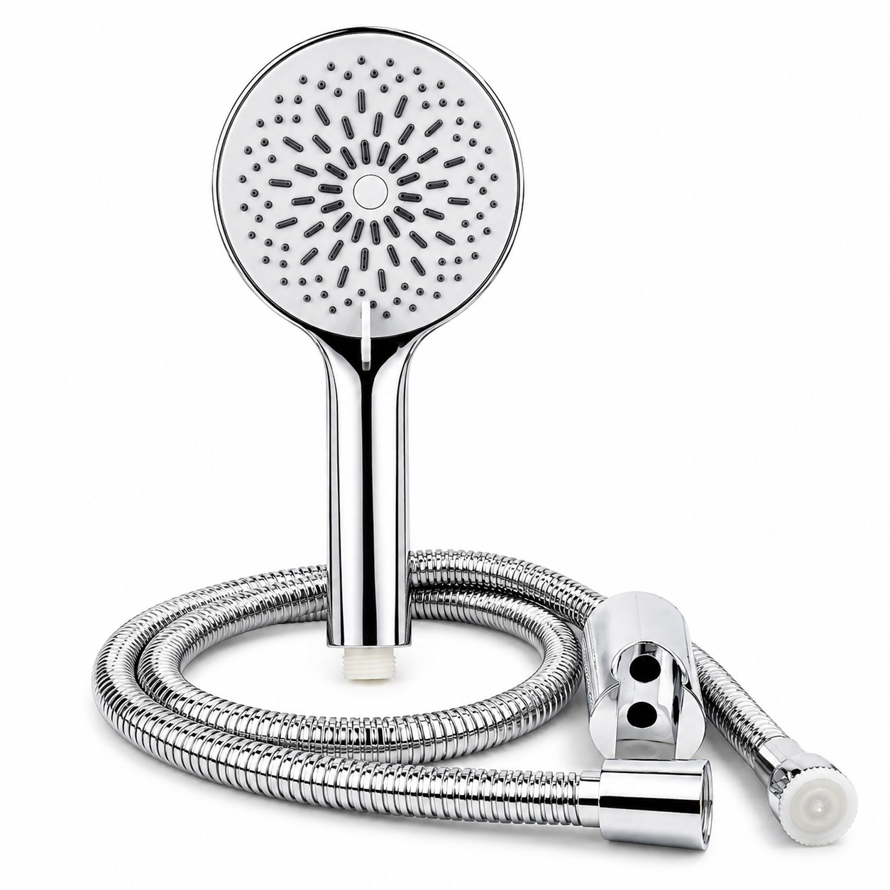 5-Inch Round 3-Function Hand Shower – Chrome Finish - Complete Set - Piffero PHS 11001