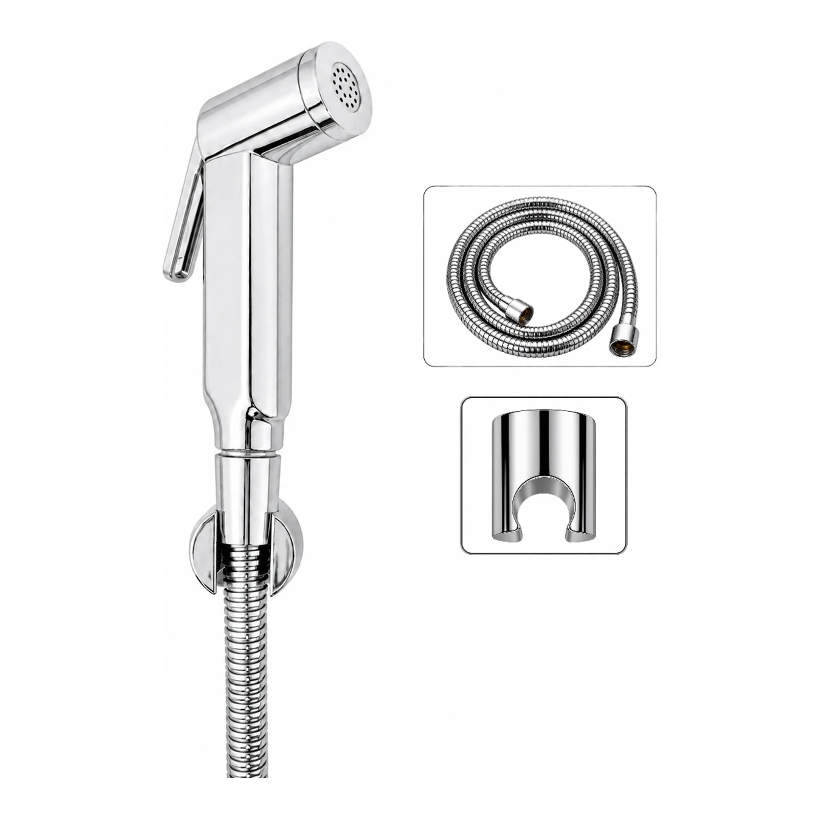 ABS Straight Profile Health Faucet – Chrome Finish - Complete Set - Piffero PHF 21005