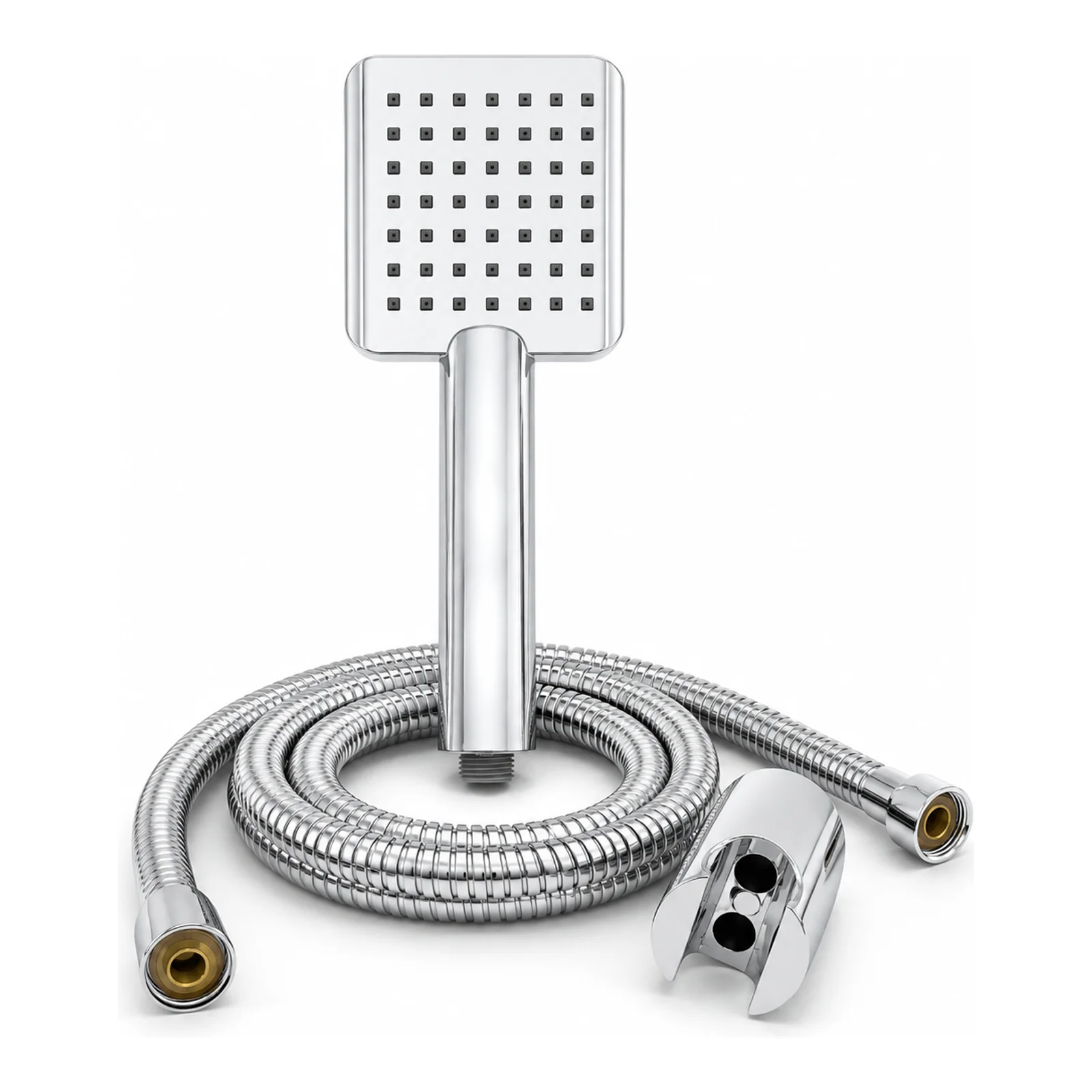Wide Square Hand Shower – Chrome Finish - Complete Set - Piffero PHS 11004