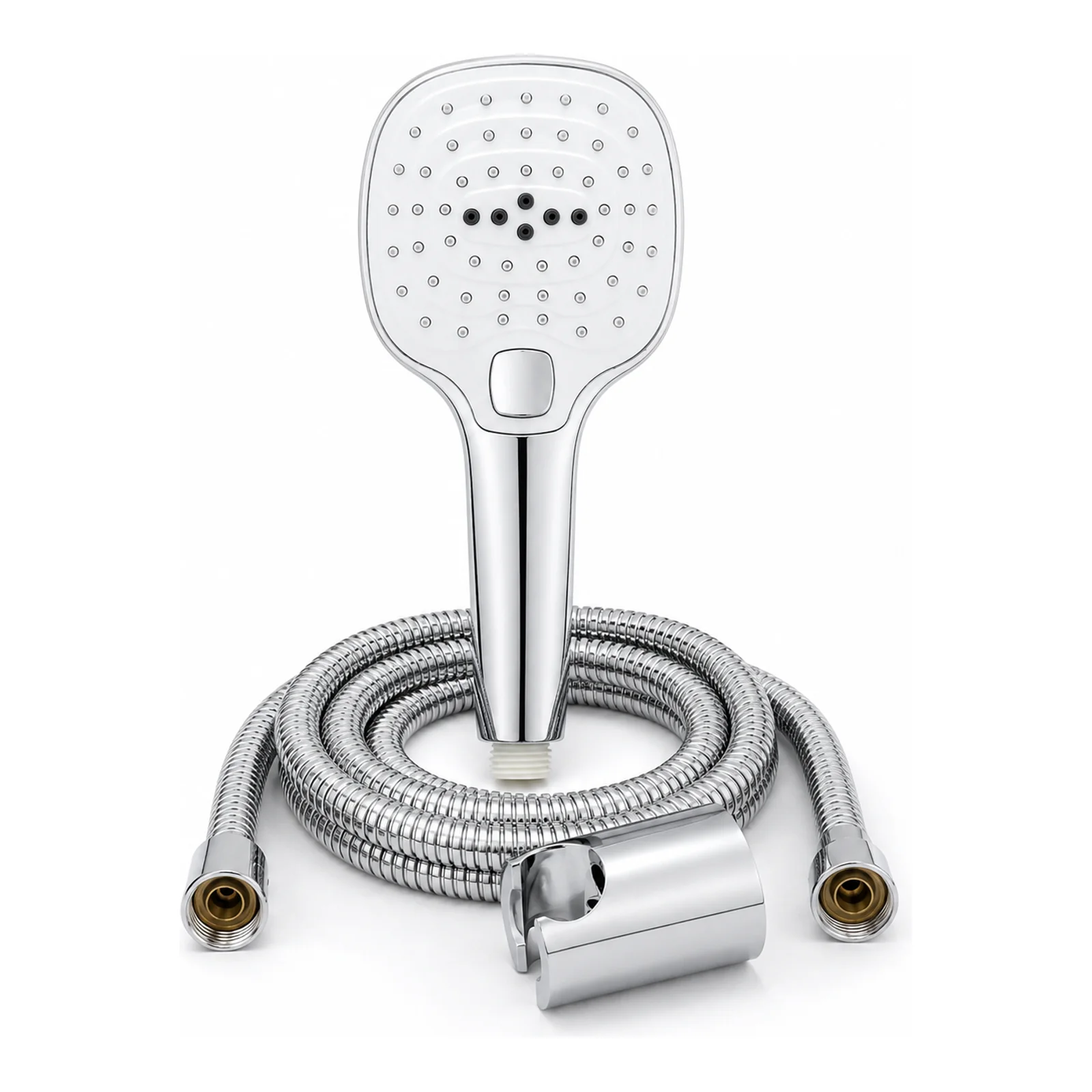 Push-Button Multi-Function Hand Shower – Chrome Finish - Complete Set - Piffero PHS 11005