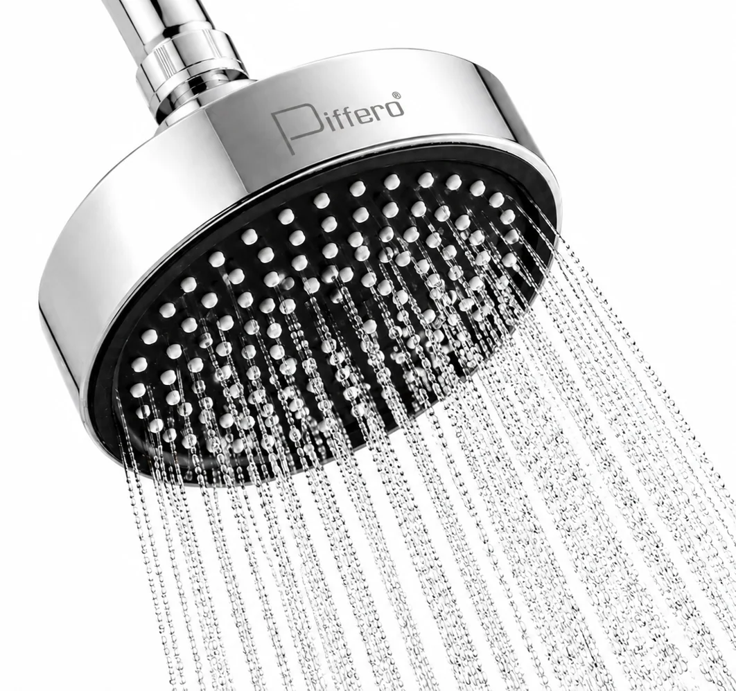 4-Inch Round Black-Face ABS Overhead Shower - Shower Head Only - Piffero PSR 11001A