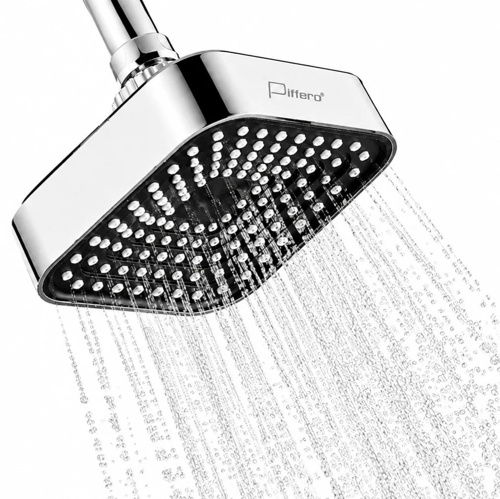 4-Inch Square Black-Face ABS Overhead Shower - Shower Head Only - Piffero PSR 11002A